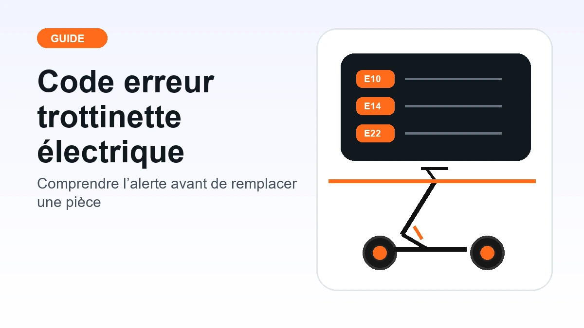 Code erreur sur trottinette électrique avec diagnostic par marque et solutions possibles
