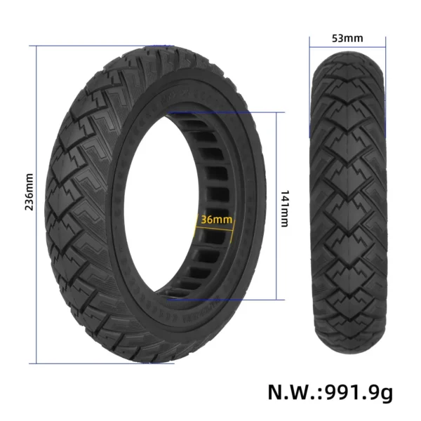 Dimensions Ninebot D18 D28 D38 D 10x2.125 Pneu plein ULIP pour trottinette électrique