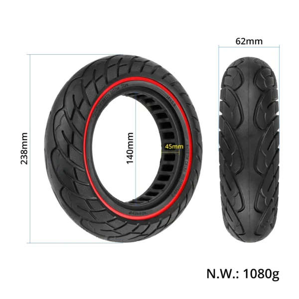 Ninebot MAX G30D 10x2.5 Pneu plein Générique - dimensions Dimensions Ninebot MAX G30D 10x2.5 Pneu plein Générique pour trottinette électrique