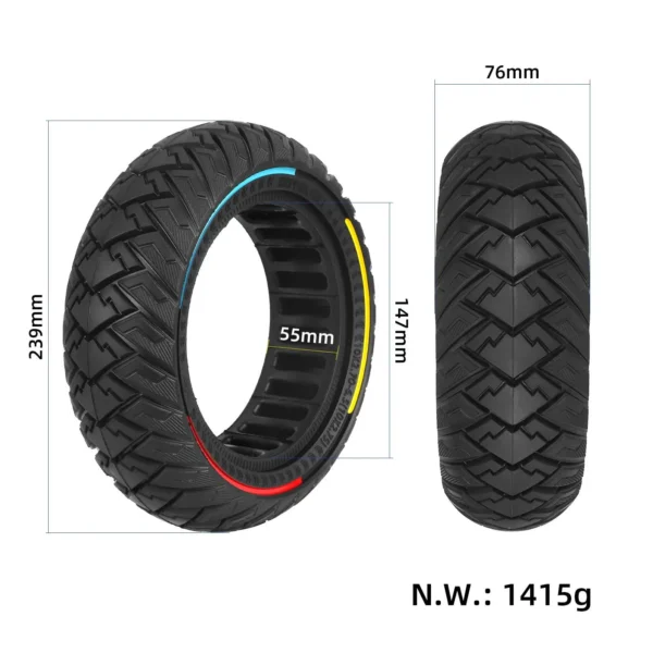 Kugoo G-Booster 10x2.75 Pneu plein ULIP - dimensions Dimensions Kugoo G-Booster 10x2.75 Pneu plein ULIP pour trottinette électrique