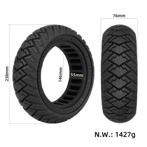 Xiaomi 5 10x2.75 Pneu plein ULIP - dimensions Dimensions Xiaomi 5 10x2.75 Pneu plein ULIP pour trottinette électrique