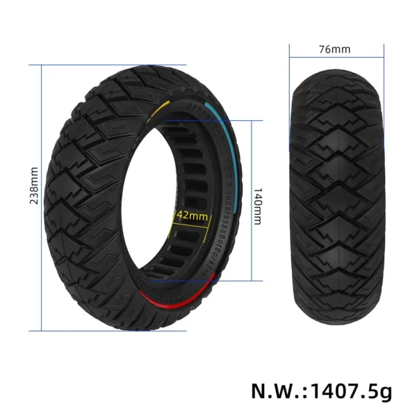 Acer eScooter Series 7 10x3 Pneu plein ULIP - dimensions Dimensions Acer eScooter Series 7 10x3 Pneu plein ULIP pour trottinette électrique