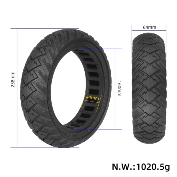 Ninebot MAX G2D 60/65-6.9 Pneu plein ULIP - dimensions Dimensions Ninebot MAX G2D 60/65-6.9 Pneu plein ULIP pour trottinette électrique