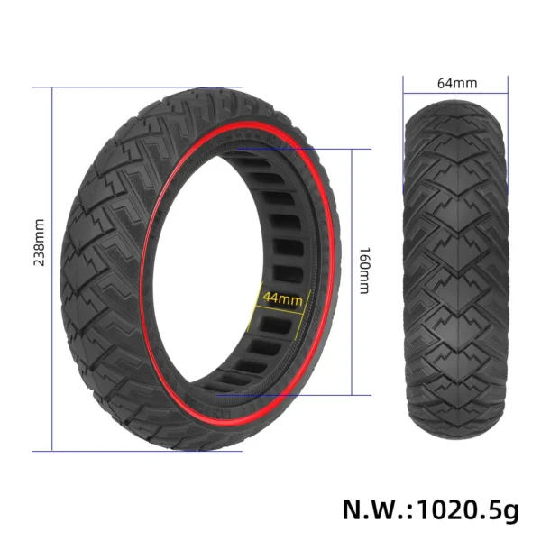Ninebot MAX G2D 60/65-6.9 Pneu plein ULIP - dimensions Dimensions Ninebot MAX G2D 60/65-6.9 Pneu plein ULIP pour trottinette électrique