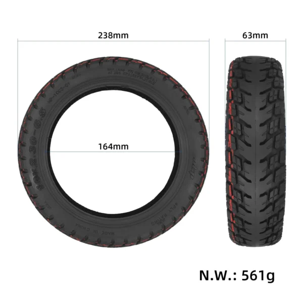 Dimensions Xiaomi 4 PRO Gen1 10x2.5 Pneu tubeless ULIP pour trottinette électrique