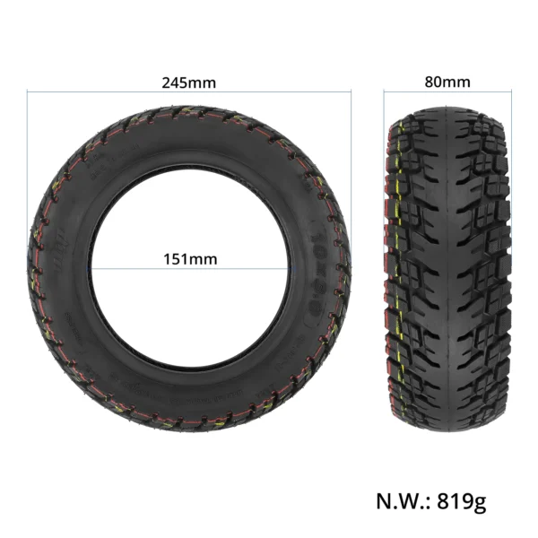 Dimensions Acer eScooter Series 7 10x3 Pneu tubeless ULIP pour trottinette électrique
