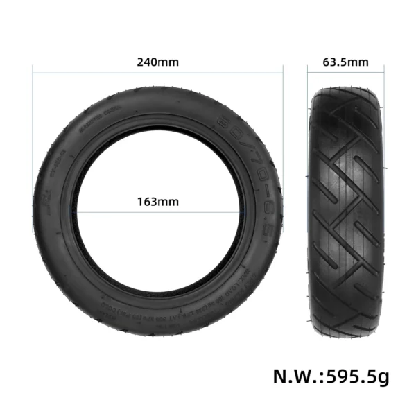 Dimensions Ninebot E3 D 60/70-6.5 Pneu tubeless Yuanxing pour trottinette électrique