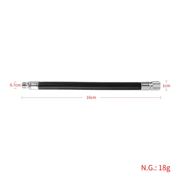 Dimensions de la rallonge de valve noire Xiaomi M365, flexible 16 cm pour gonflage de pneu