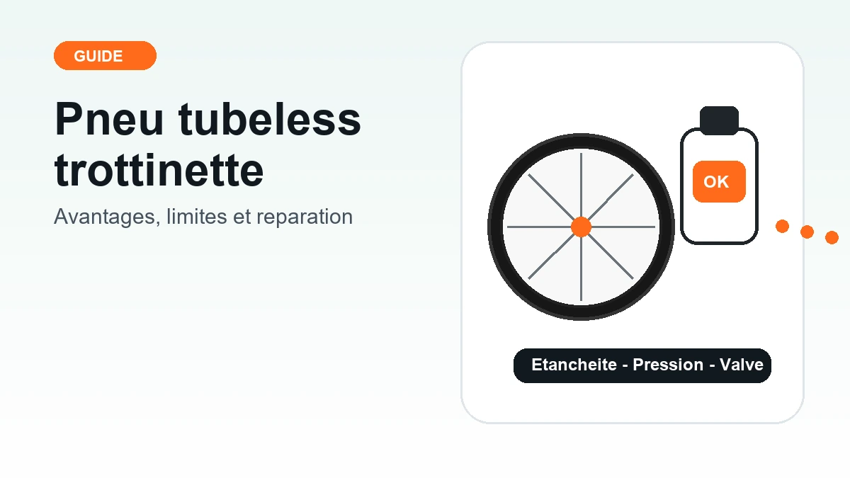 Pneu tubeless de trottinette electrique avec liquide preventif et controle de valve