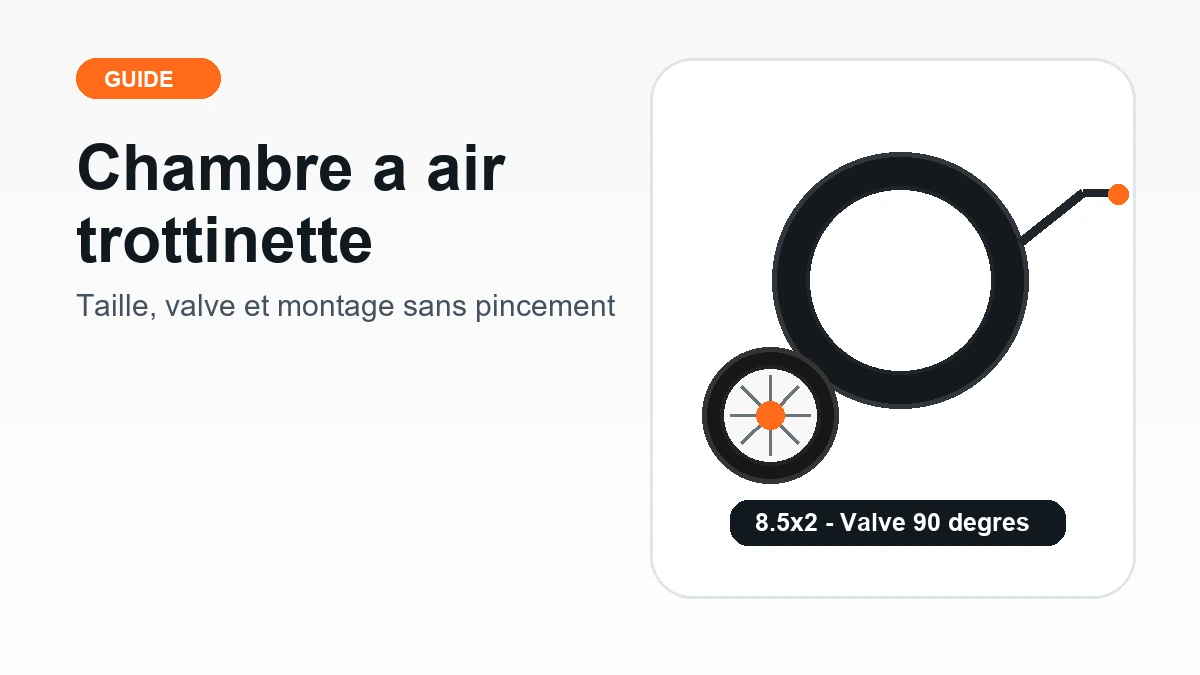 Chambre a air de trottinette electrique avec valve coudee et taille 8.5x2